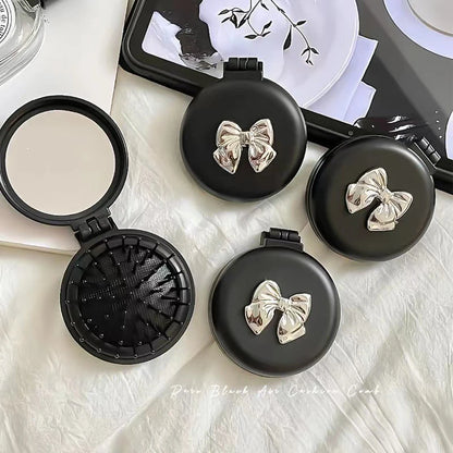 Travel Cute Folding Massage Comb Makeup Mirror Plastic