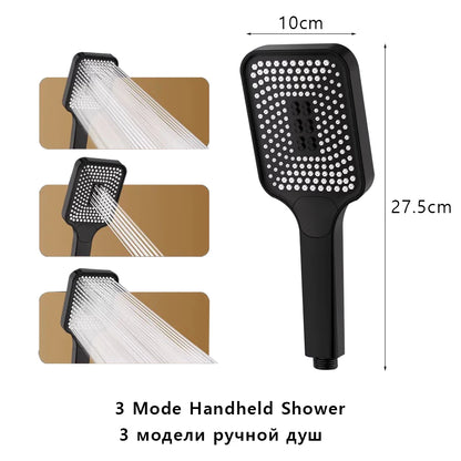 Black Silver Split Shower Column Bathroom Faucet Wall
