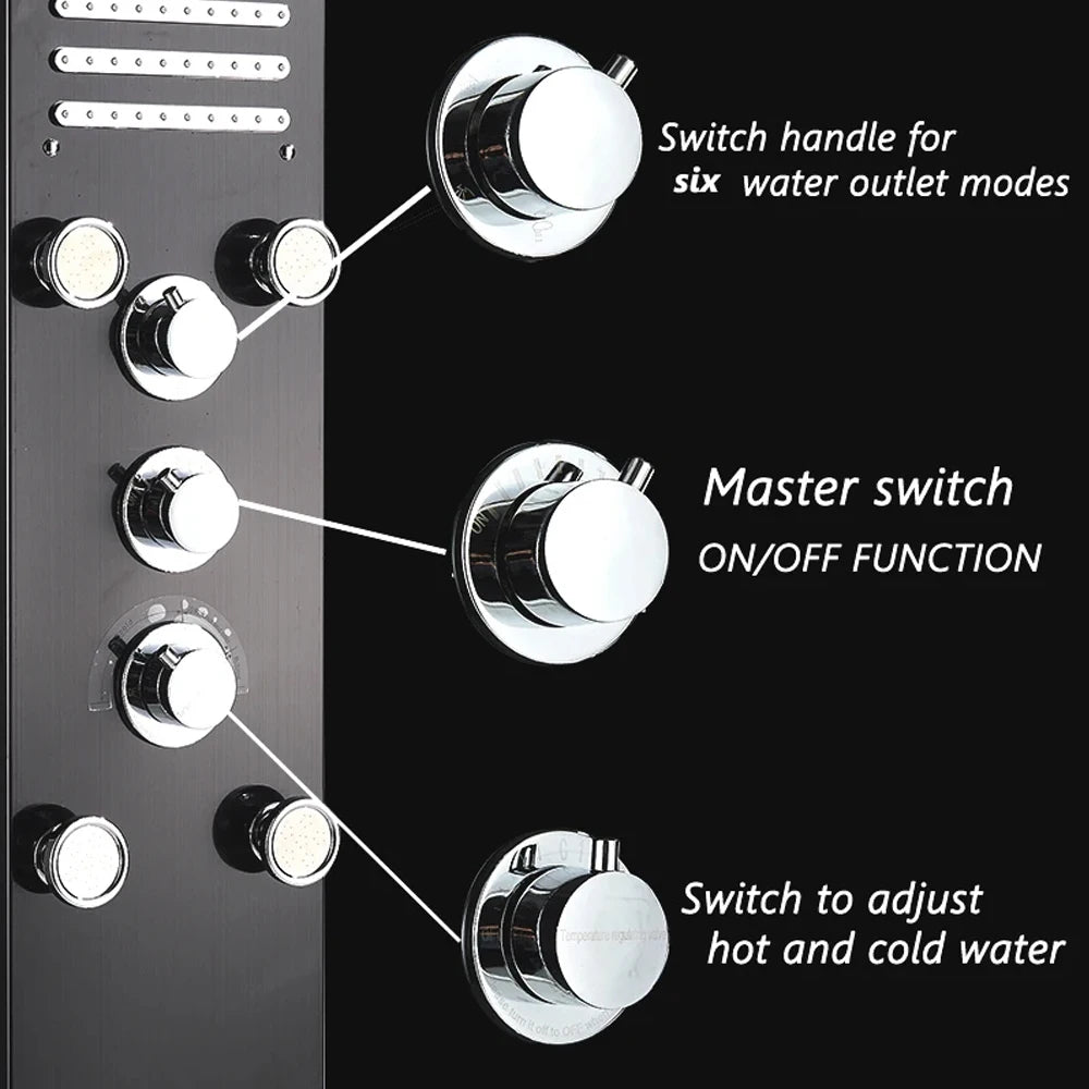 Shower Panel Tower System Rain Waterfall Shower Column