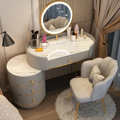 Pink White Vanity Table Women Luxury Nail European