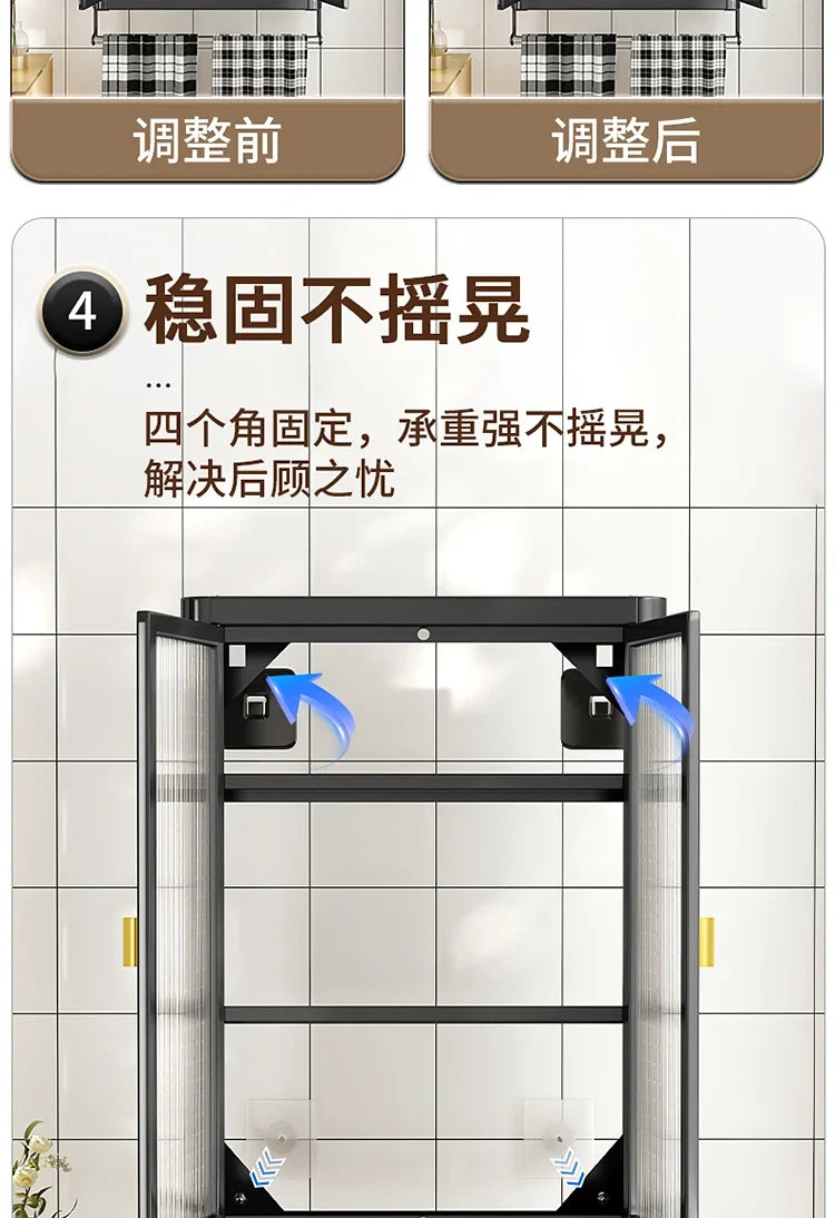 Modern Wall Mounted Bathroom Cabinet White Waterproof Storage