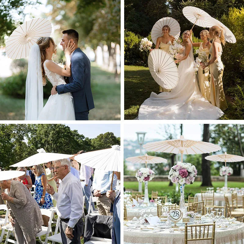 8/12/24/36/50pcs 60/84cm White Paper Umbrellas Wedding Paper