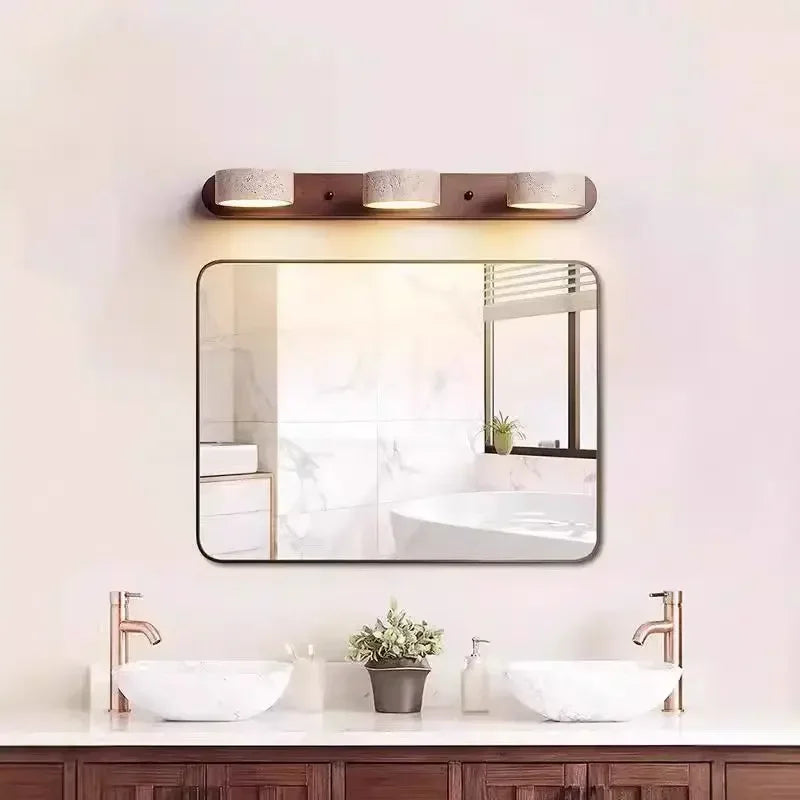 Rotatable Spanish Natural Limestone Round Led Wall Lamp