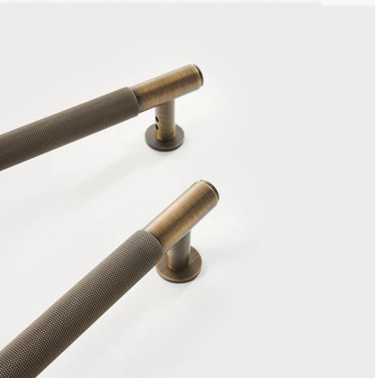 Dooroom Antique Brass Door Double Sided Knurled Pull