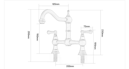 Sink Tap Rotation Total Brass Lead Classical Double