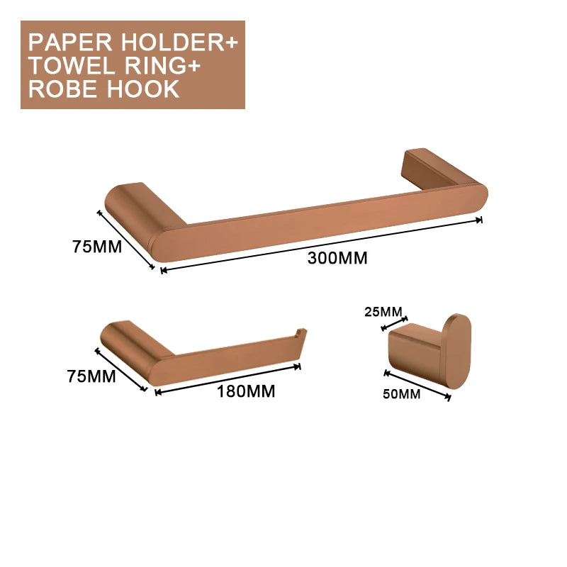 Rose Gold Bathroom Wall Mount Shelf Toilet Bath