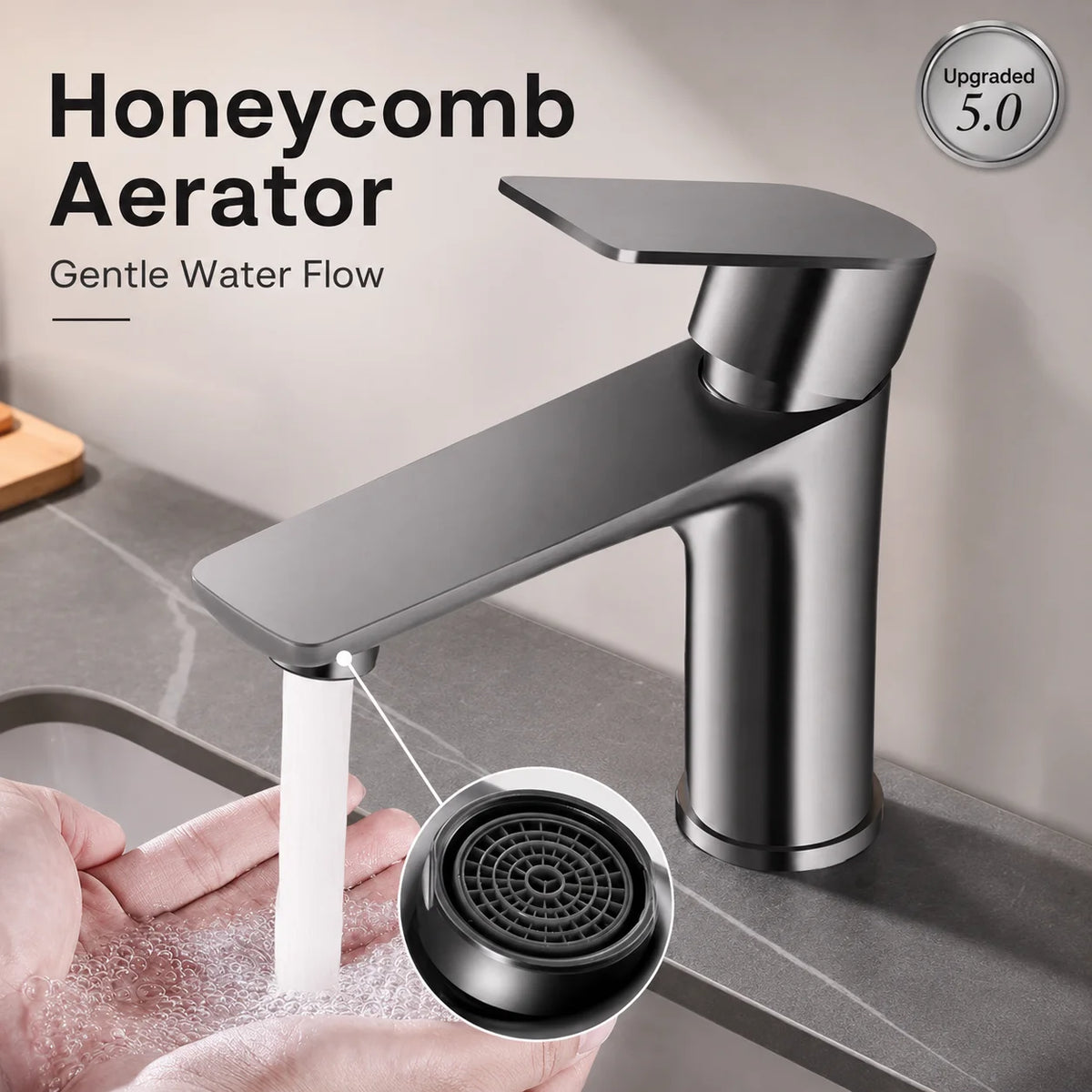 Bathroom Sink Faucet Stainless Steel Cold Mixer Tap
