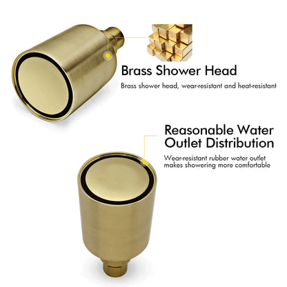 Bathroom Faucet Dial Way Brushed Gold Thermostat Shower