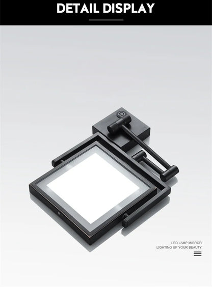 Led Bathroom Mirror 3x Magnifying Dual Arm Extendable