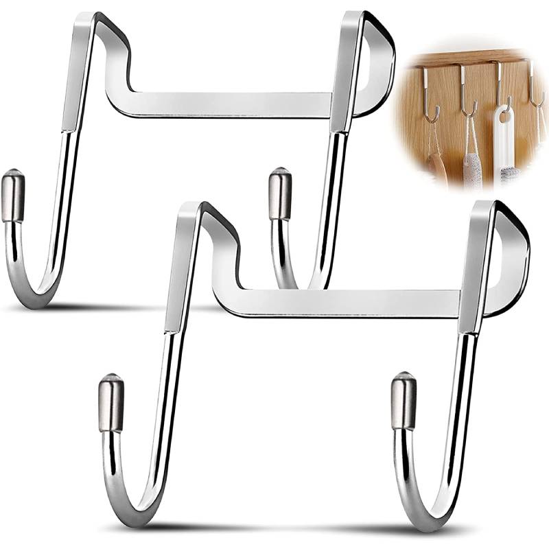 2pcs Over Door Hooks Stainless Steel Door Hangers