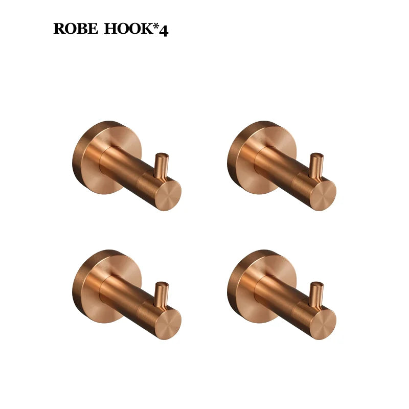 Brushed Rose Gold Bathroom Towel Rack Tissue Rack