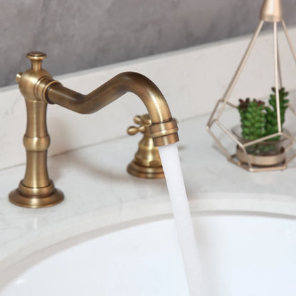 Kemaidi Antique Brass Bathroom Faucets Inch Brass Widespread
