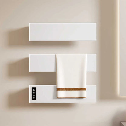 White Electric Heated Towel Rail Smart Temperature Time