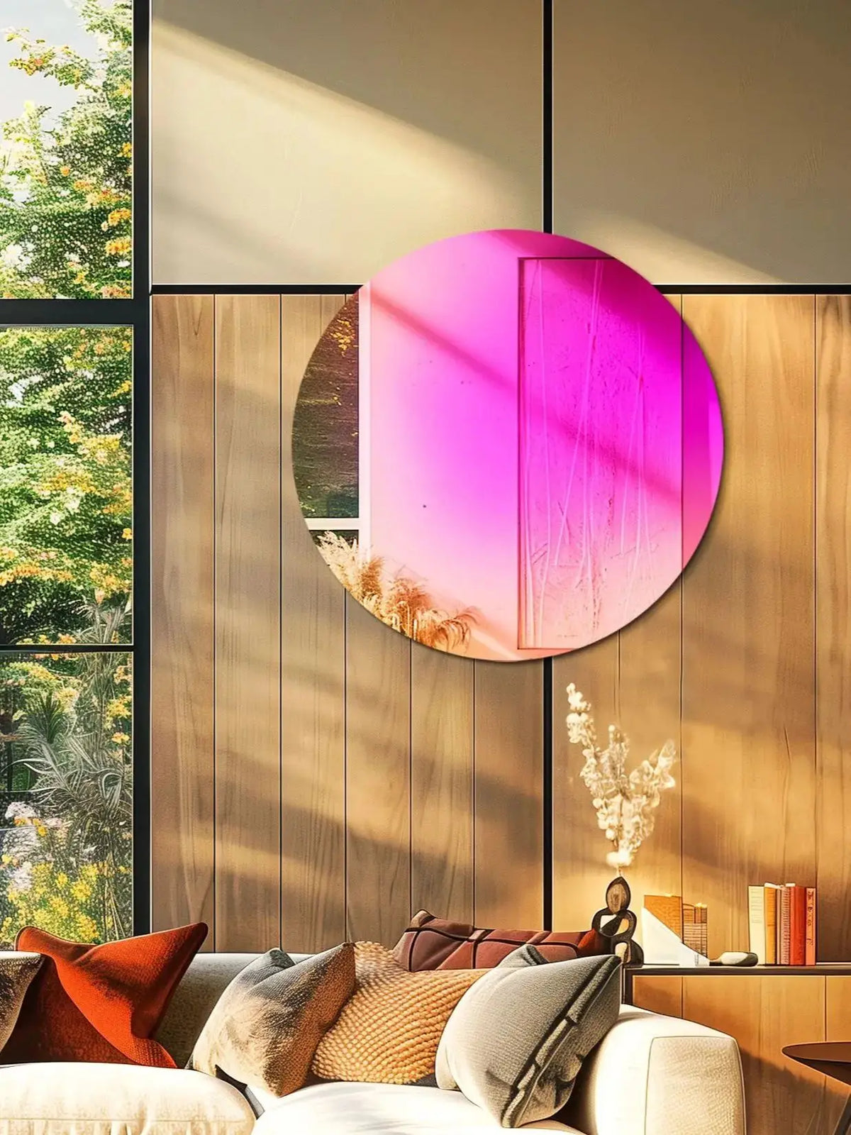 Wisfor Wall Decorative Mirror Iridescent Round Wall Mirror