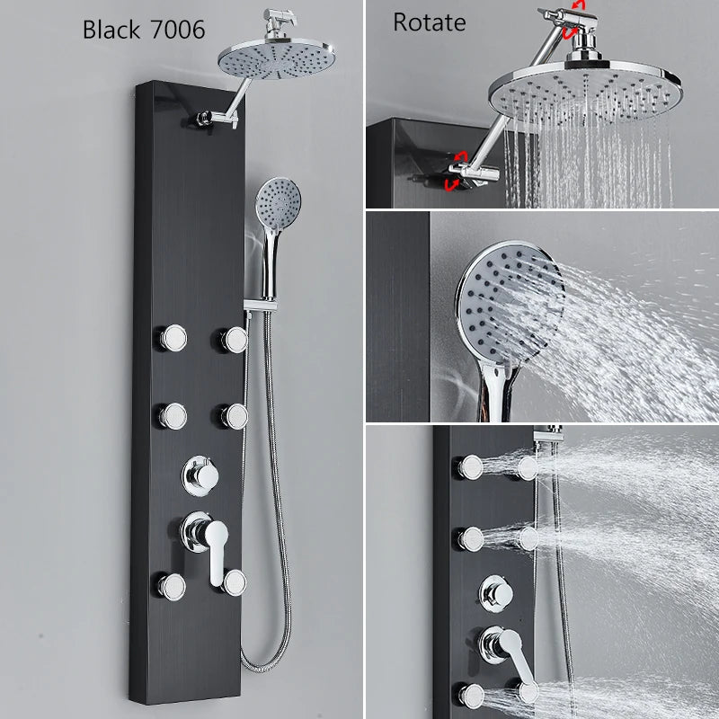 Bathroom Wall Mount Shower Panel Rainfall Shower Head/Massage