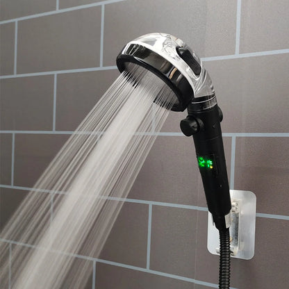 Led Digital Temperature Display Shower Head Modes Large