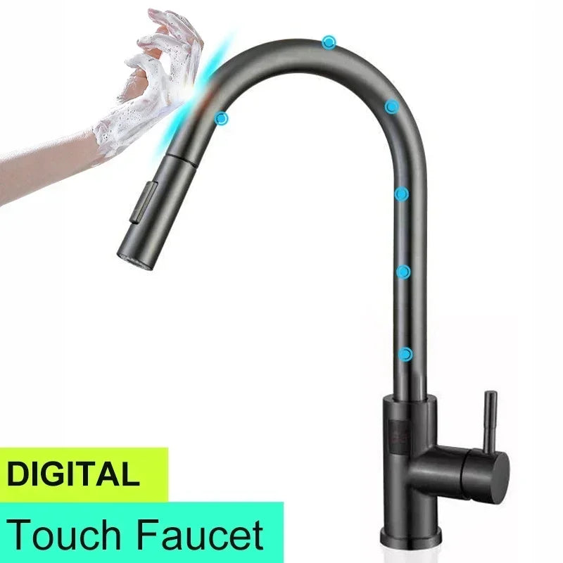 Smart Digital Touch On Faucets 304 Stainless Steel