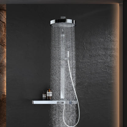 Chrome Digital Piano Bathroom Shower 12 Inch Round