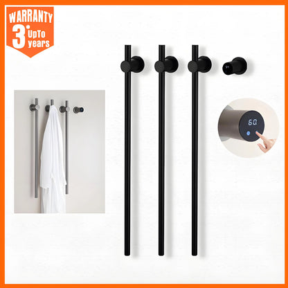 Bathroom Black Electric Towel Rack Hidden Wire Bath