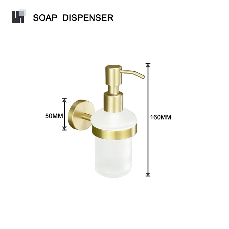 Bathroom Hardware Brushed Gold Knurled Brass Kit Towel