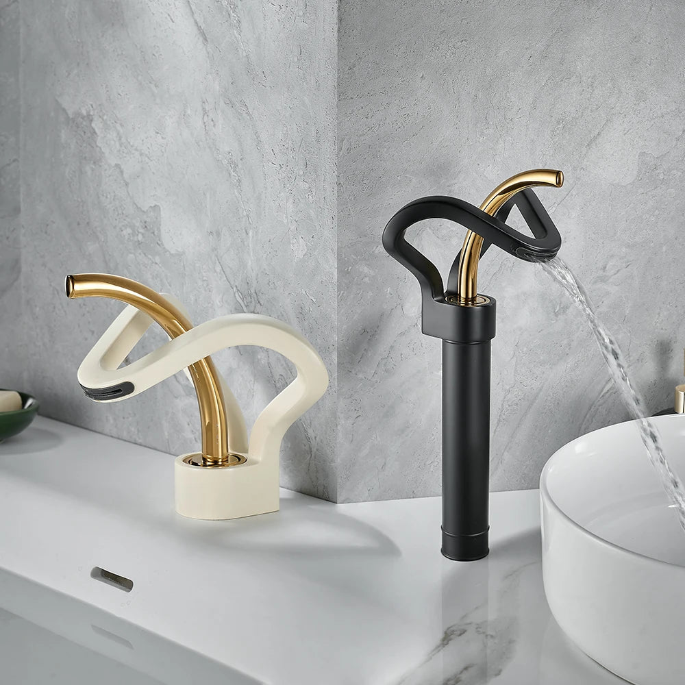 Black Gold Basin Faucet Bathroom Washbasin Water Mixer