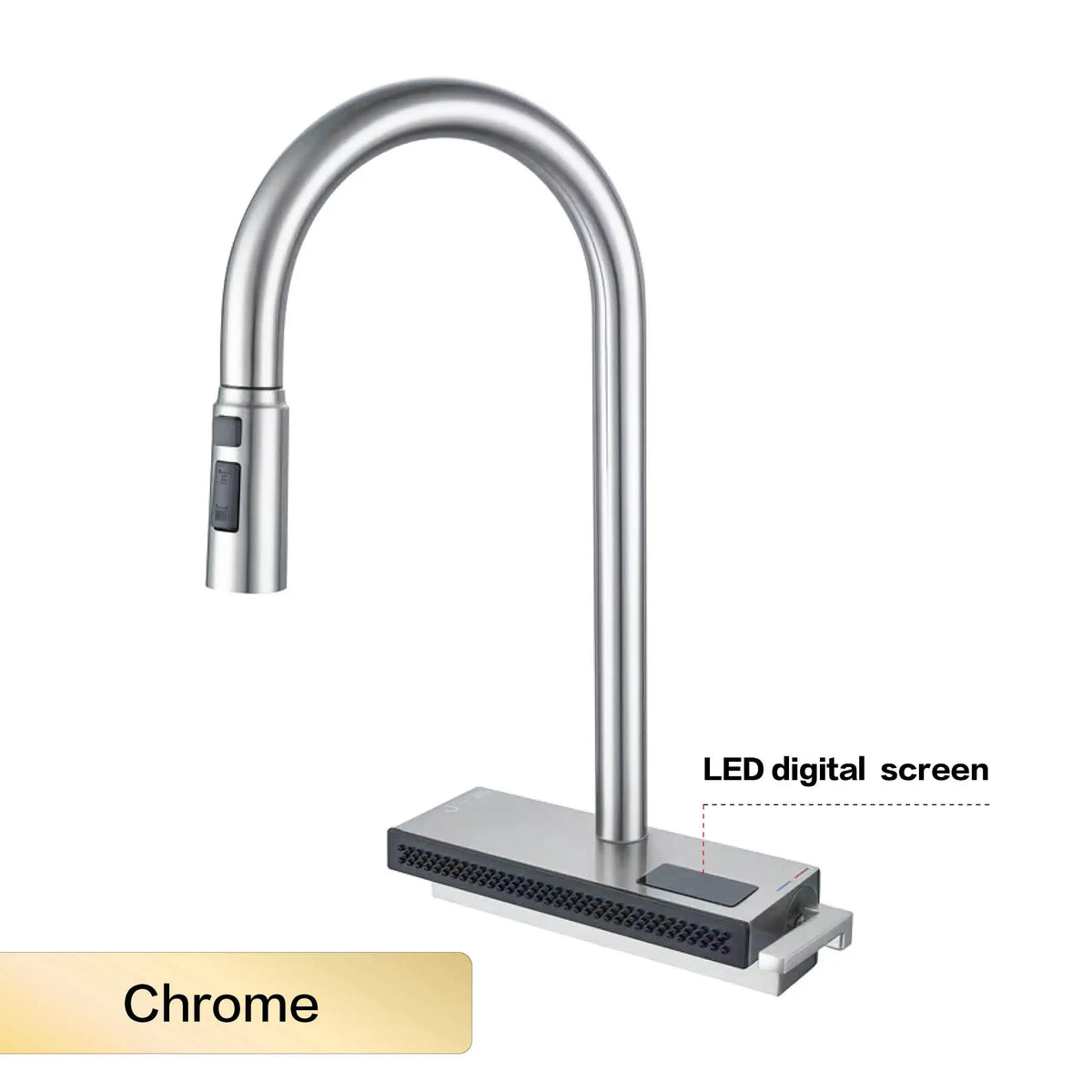 Luxury Gunmetal Brass Led Digital Display Faucet Hole