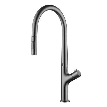 Gunmetal Faucets Pull Out Cold Faucet Sensor Telescopic
