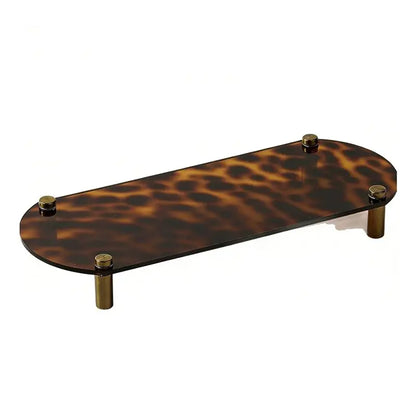 Tortoise Print Acrylic Tray Organizer Vanity Leopard Tray