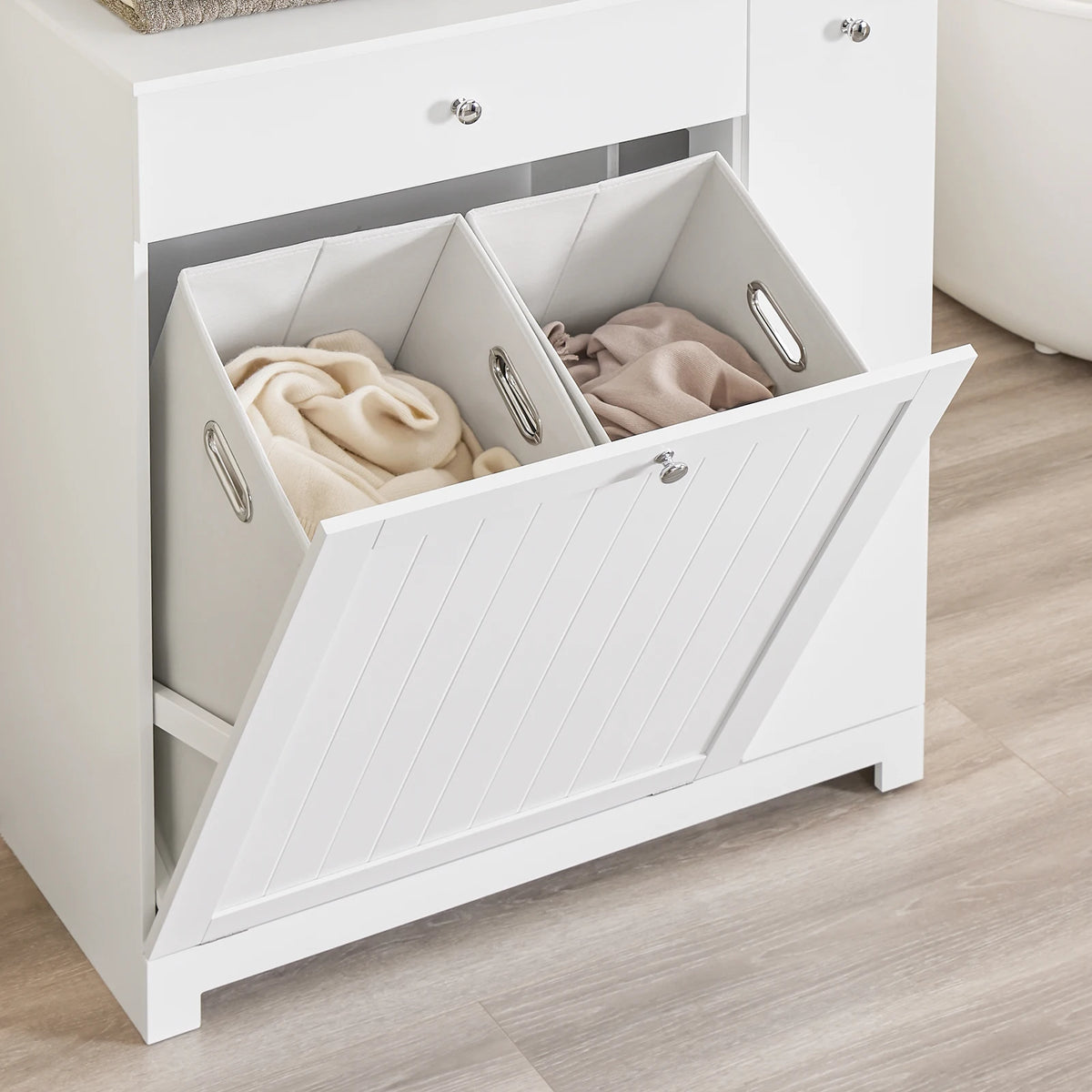 Sobuy Bzr214-W Bathroom Cabinet Laundry Collector Drawer Baskets