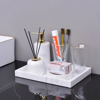 Volakos White Natural Marble Bathroom Minimalism Soap Dispenser