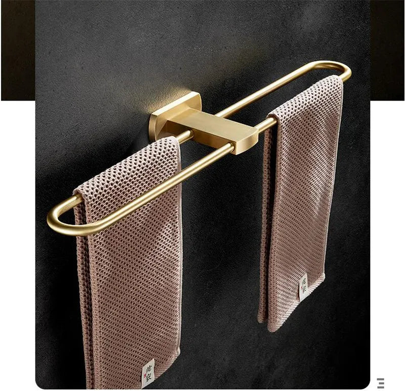 Brushed Gold Bathroom Towel Rack Paper Holder Toilet