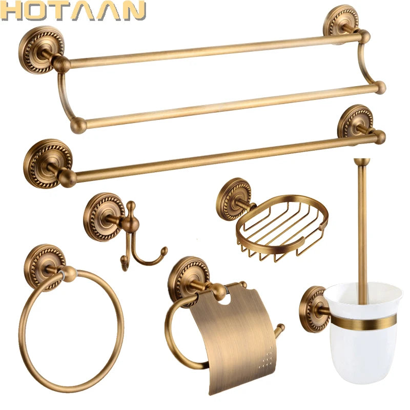 Solid Brass Bathroom Robe Hook Paper Holder Towel