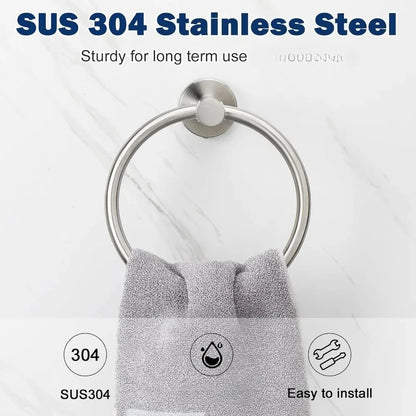 Bathroom Towel Ring Hook Hardware Storage Holder 304