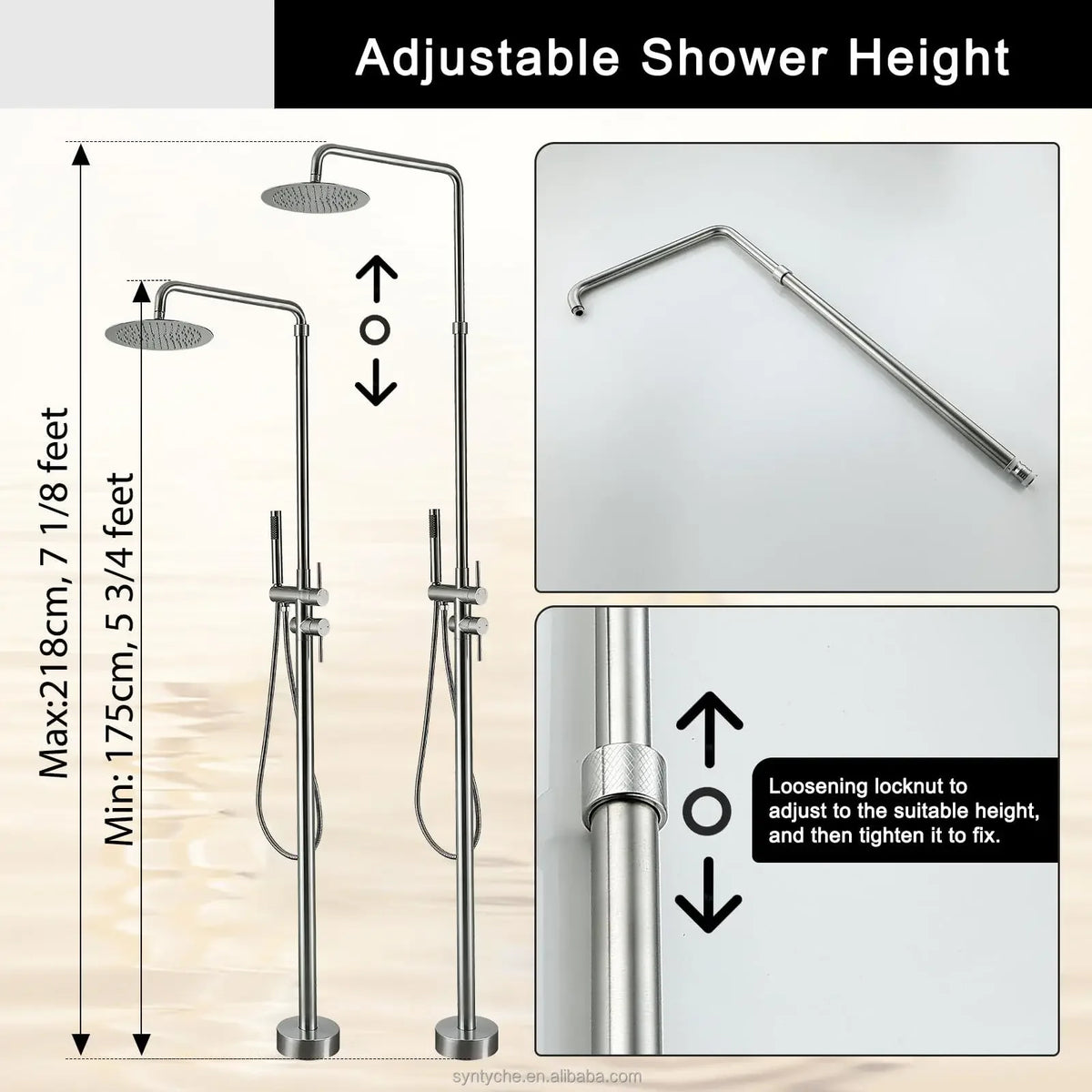 Kemaidi Outdoor Floor Standing Shower Freestanding Garden Shower