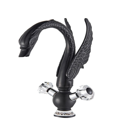 Brass Gold Black Swan Basin Faucet Deck Mounted