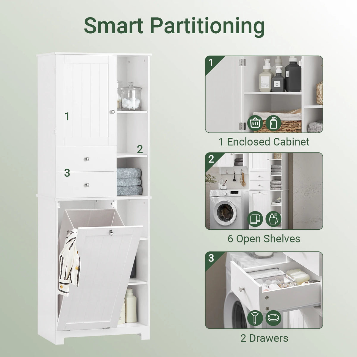 Sobuy Bzr104 High Wardrobe Fold-Out Bathroom Wardrobe Narrow