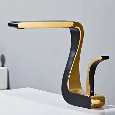 Luxury White Gold Bathroom Mixer Tap Brass Wash