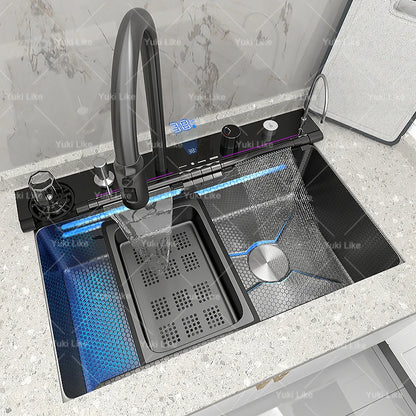 Waterfall Sink Stainless Steel Multi-Function Large Slot