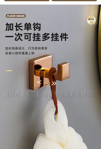 Polished Golden Bathroom Hardware Hook Towel Bar Toilet