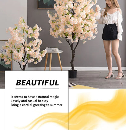 Decoration Artificial Cherry Tree Bonsai Wedding Indoor Living