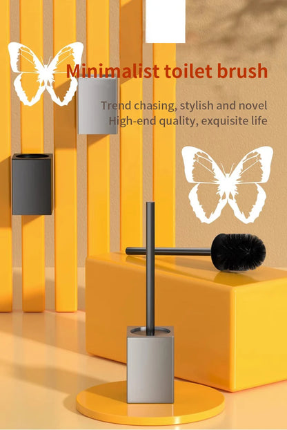 Bathroom Toilet Brush Holder Wall Mounted Cleaning No