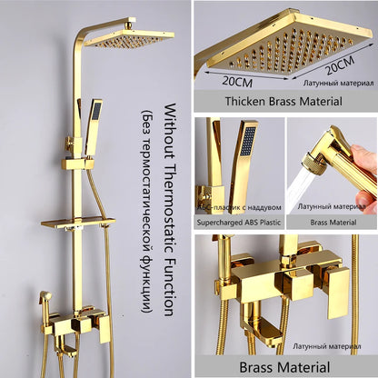 Oxg Bright Golden Shower Faucets Bathroom Shower Mixer
