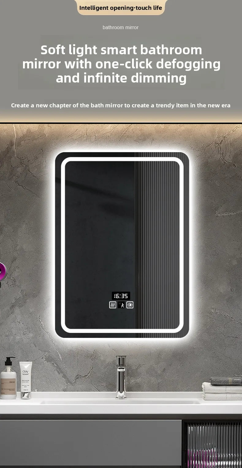 Hotel Bathroom Mirror Square Smart Led Bathroom Light