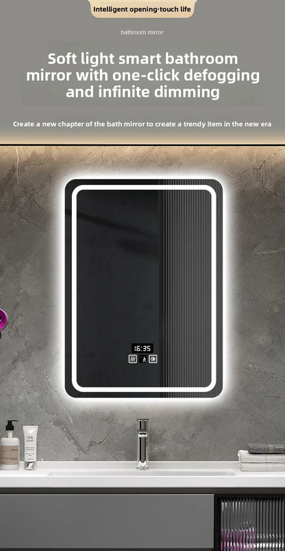 Hotel Bathroom Mirror Square Smart Led Bathroom Light