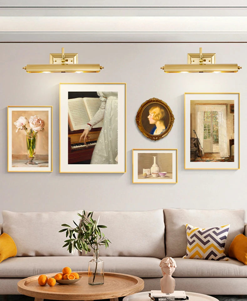 Wall Picture Lamp Led Gold Mirror Headlight Retro