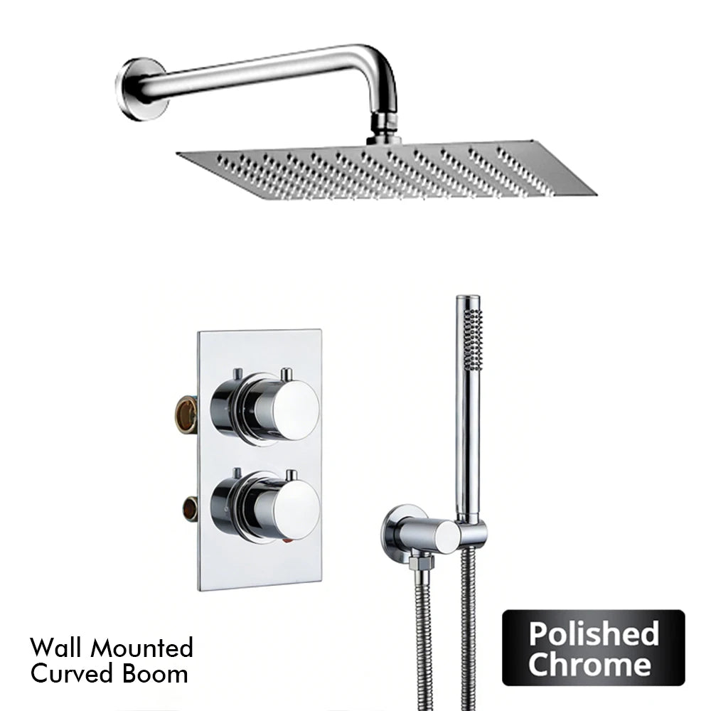 Bathroom Faucet Dial Way Brushed Gold Thermostat Shower