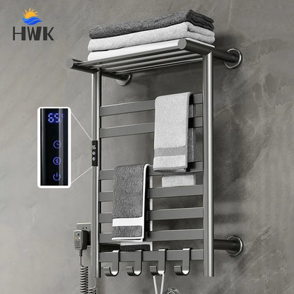 Black/White/Gray Towel Dryer Digital Display Electric Towel Rack