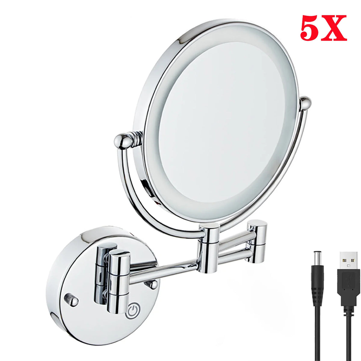 Brushed Gold Led Folding Touch Bathroom Mirrors Of