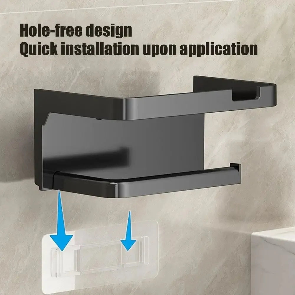Plastic Toilet Paper Holder Wall Mounted No Drilling