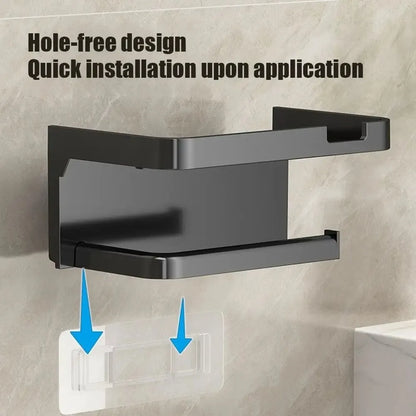 Plastic Toilet Paper Holder Wall Mounted No Drilling